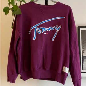 Tommy Hilfiger signature purple crewneck sweater